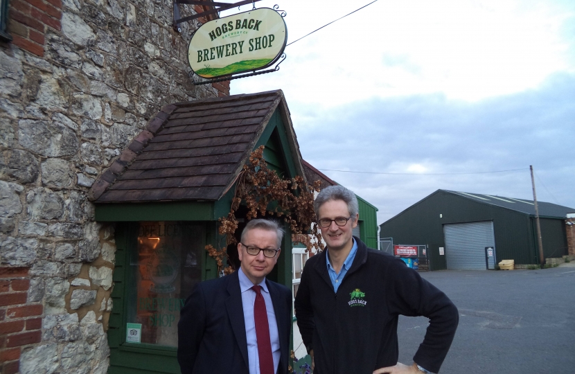 Michael and Rupert outside the Brewery Shop