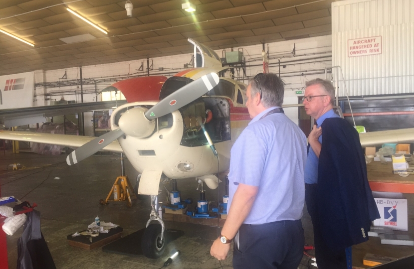 Michael Gove visiting Gama Aviation