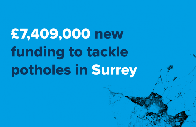Funding for potholes in Surrey