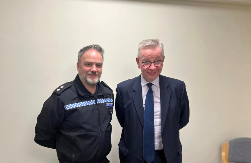 Michael with the Borough Commander for Surrey Heath