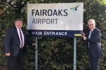 Michael Gove and Cllr Mike Goodman at Fairoaks Airport