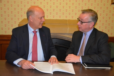 Michael Gove with Transport Secretary Chris Grayling